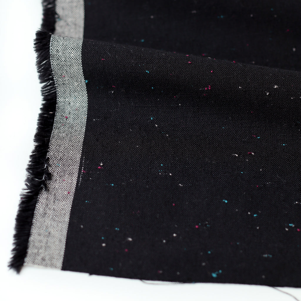 1/2m Essex Speckle Yarn Dyed - Linen Cotton - Black
