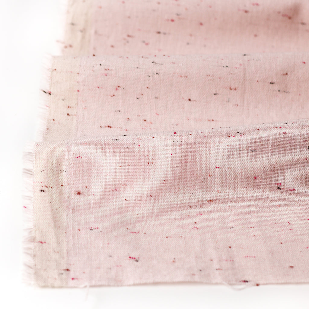 1/2m Essex Speckle Yarn Dyed - Linen Cotton - Softest Pink