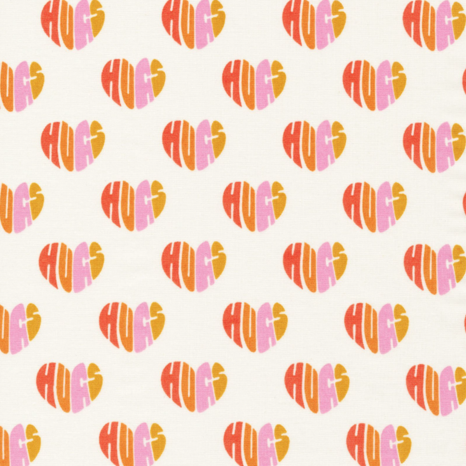 1/2m Cloud9 Fabric - Elizabeth Olwen - Universal Love - Heart Hugs