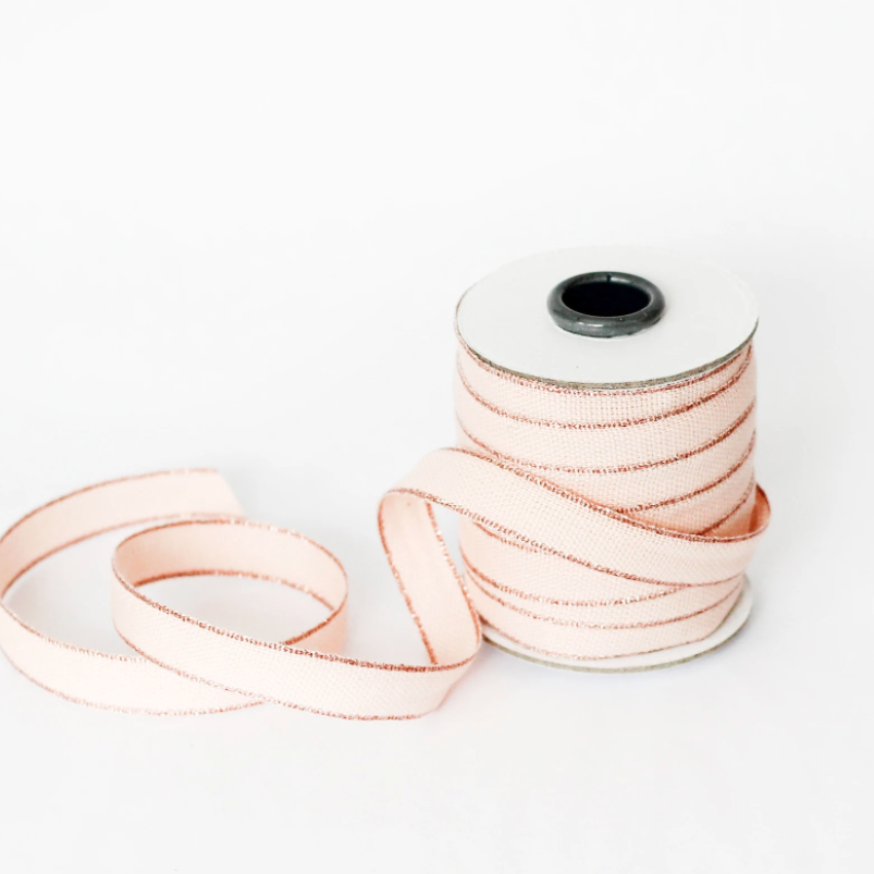 1/2m Studio Carta - Drittofilo Cotton Ribbon - 3/8" - Blush/Rose Gold