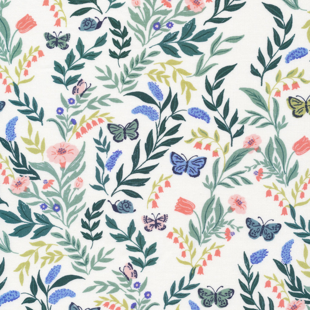 1/2m Cloud9 Fabric - Cassidy Demkov - Perennial - Flora - White