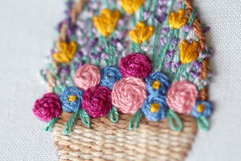 Kiriki Press - Embroidery Stitch Sampler - Flower Basket