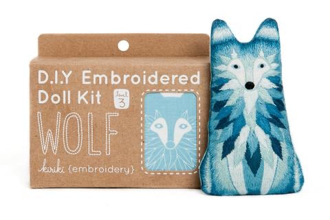 Kiriki Press - Embroidered Doll Kit - Wolf