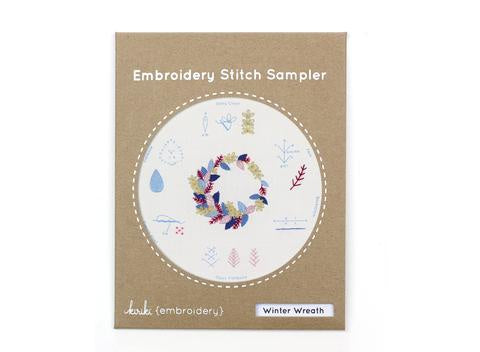 Kiriki Press - Embroidery Stitch Sampler - Winter Wreath
